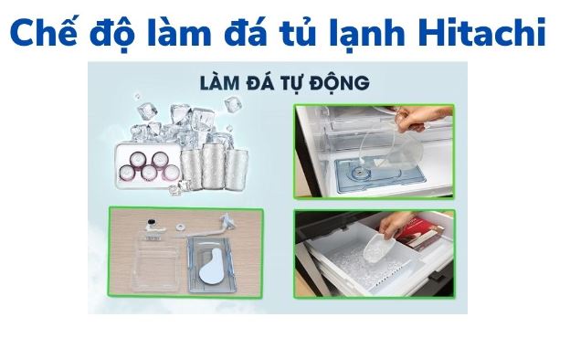 Cách sử dụng chế độ làm đá tự động trên tủ lạnh Hitachi