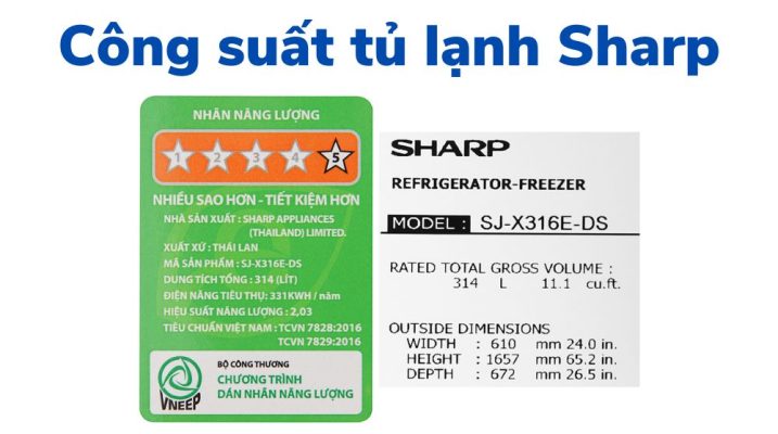 Bạn có biết Công suất tiêu thụ điện của tủ lạnh Sharp không?