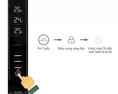 Chi tiết cách sử dụng bảng điều khiển tủ lạnh Aqua 4 cánh