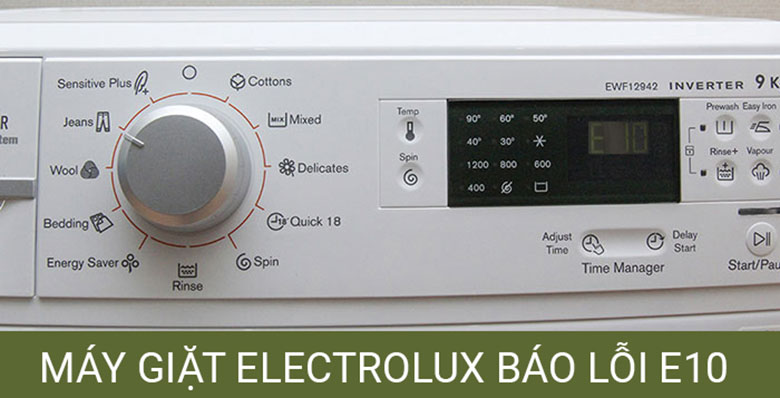 Dấu hiệu nhận biết máy giặt Electrolux báo lỗi E10
