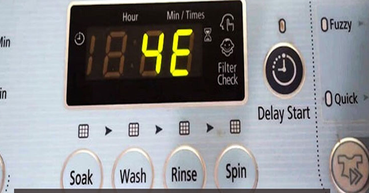 Lỗi 4E máy giặt Samsung là gì?