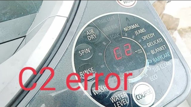 Lỗi C2 máy giặt Sharp